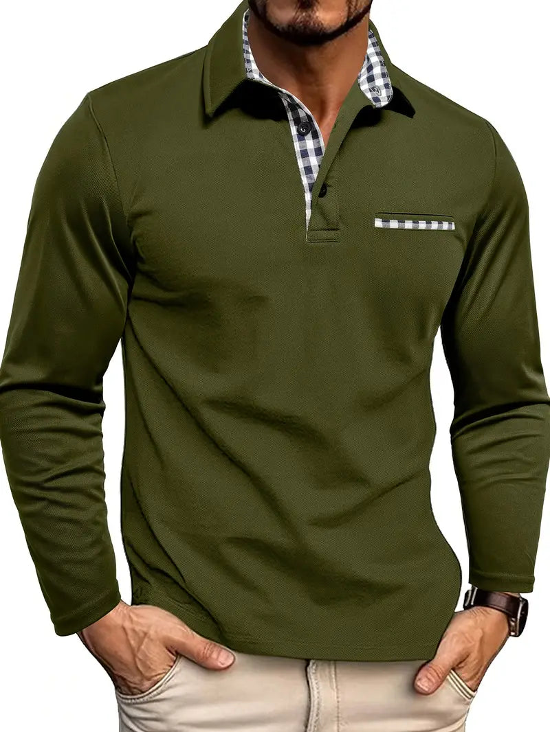 Montaracrest long-sleeve polo shirt in classic design, featuring a collar and button placket, displayed on a neutral background.