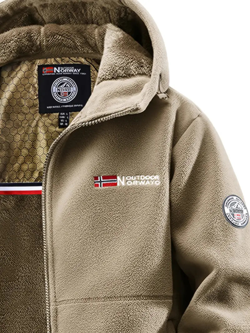 Montaracrest Nathaniel winter thermofleece jacket in dark color, featuring a high collar and zipper closure.