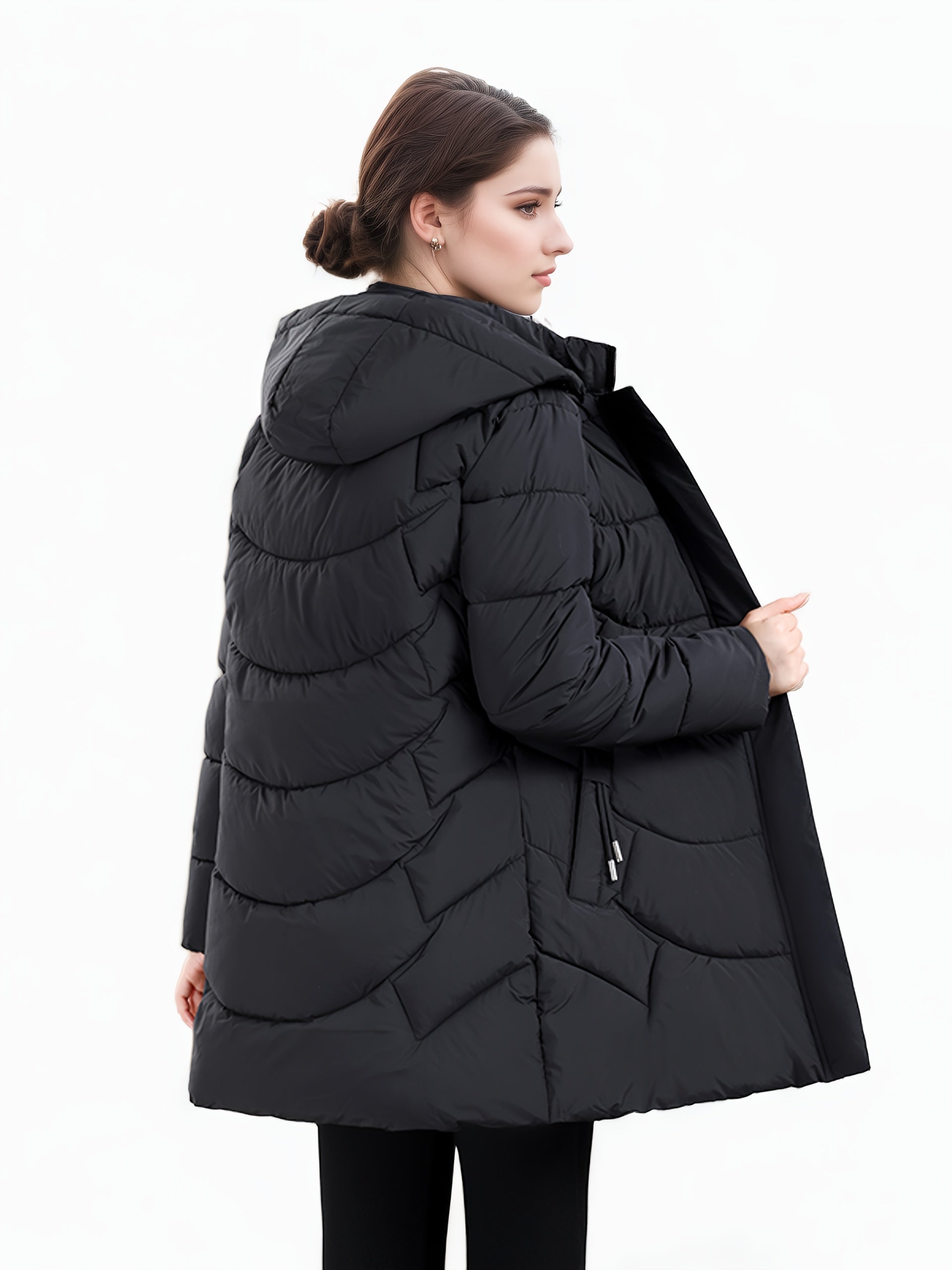 Olivia | Longline Hooded Puffer Coat