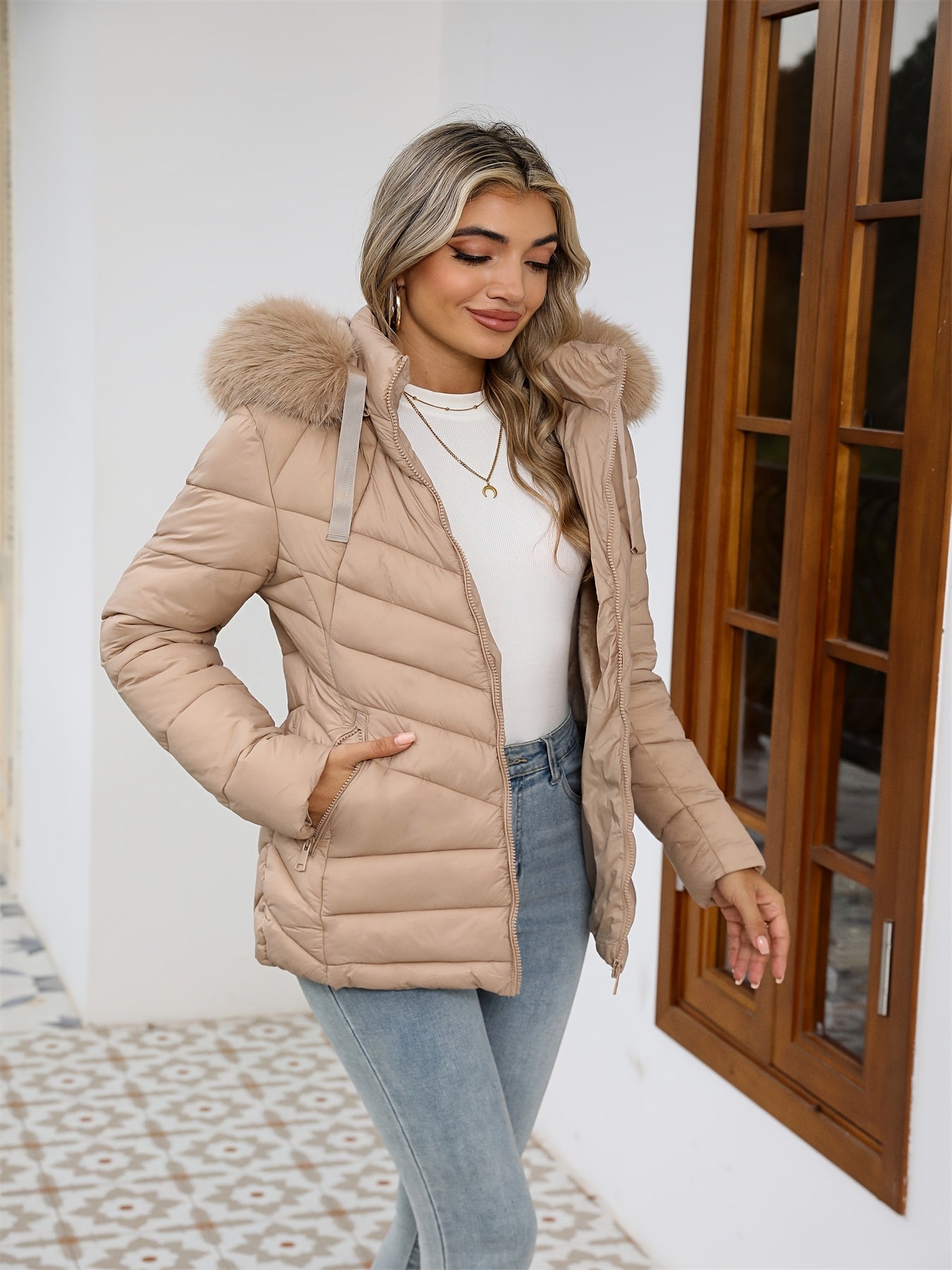 Ruby | Faux-Fur Hooded Quilted Puffer Jacket