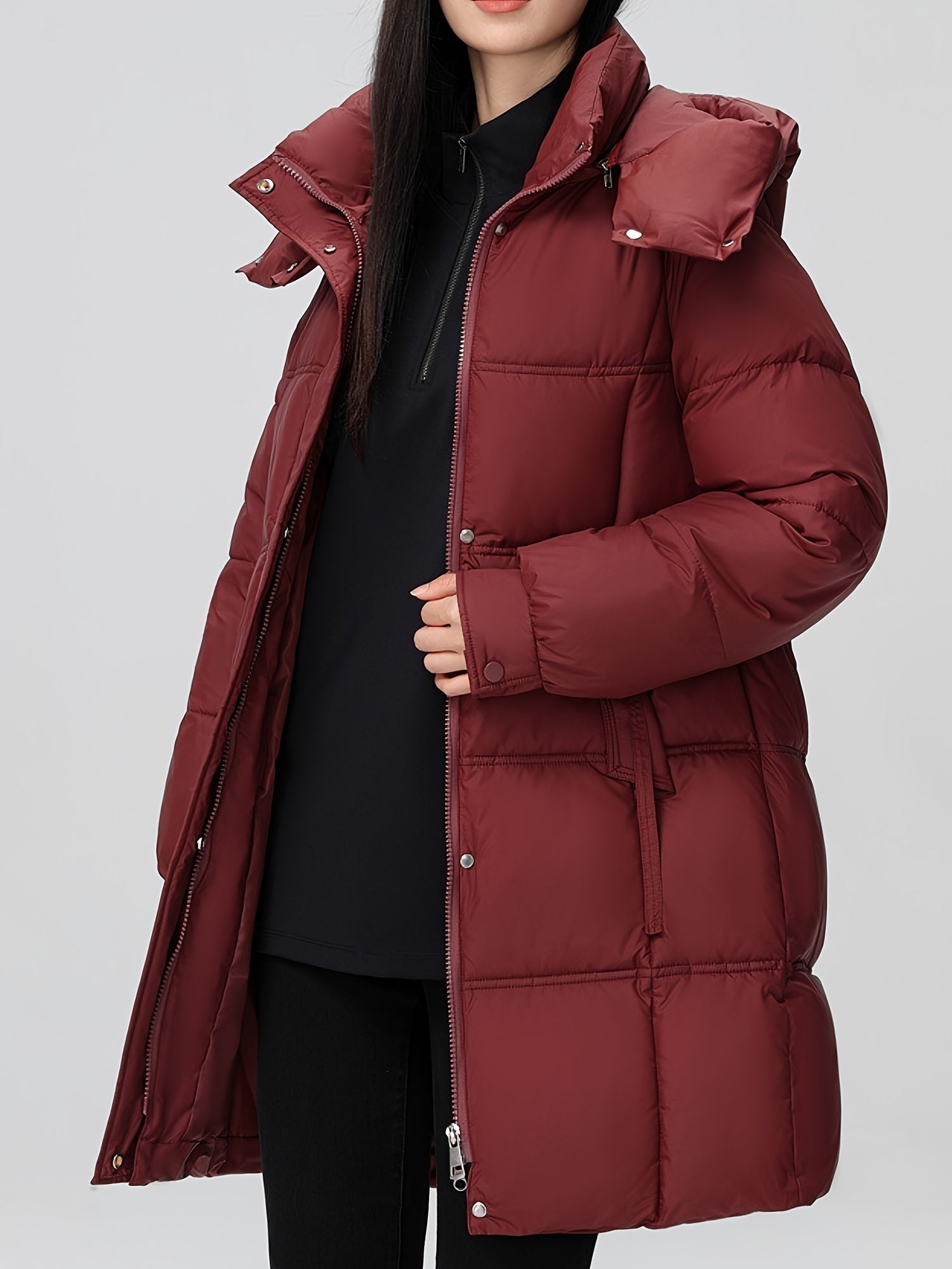 Amelia | Belted Hooded Longline Puffer Coat
