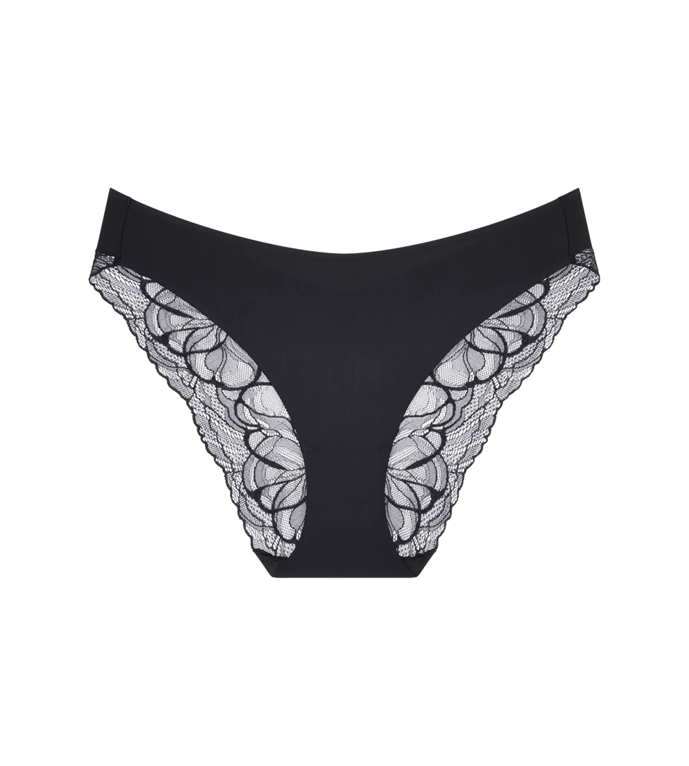 luxe slip - Body Make-Up Illusion Lace highleg Tai - Black and nude