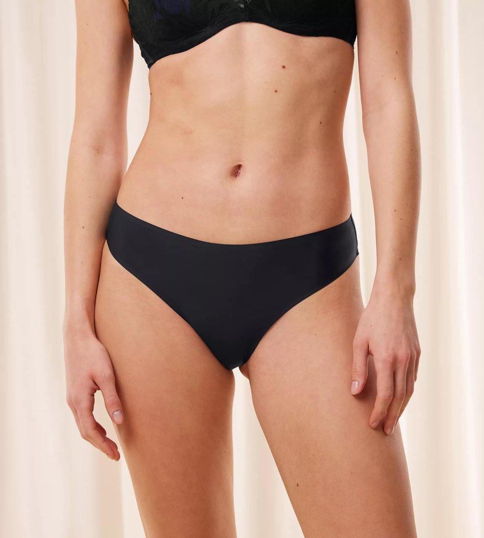 luxe slip - Body Make-Up Illusion Lace highleg Tai - Black and nude