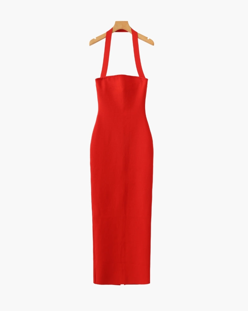 Abito Maxi Slim Fit con Scollo Halter - Montaracrest