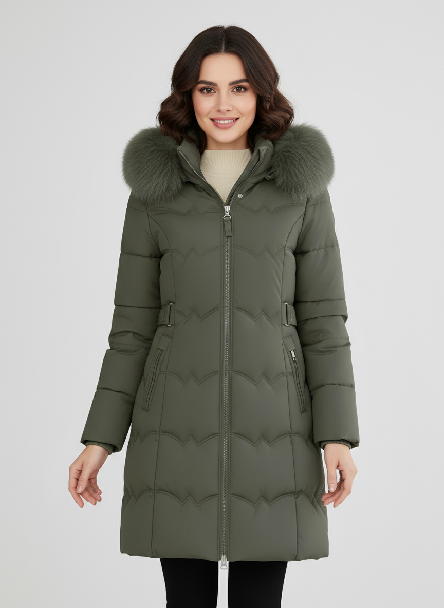 Arabella | Longline Faux-Fur Hood Puffer Coat