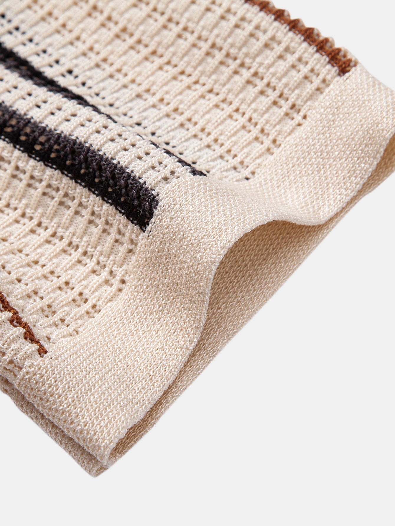 Striped Crochet Shirt with Buttons & Straight Leg Linen Trousers - Montaracrest