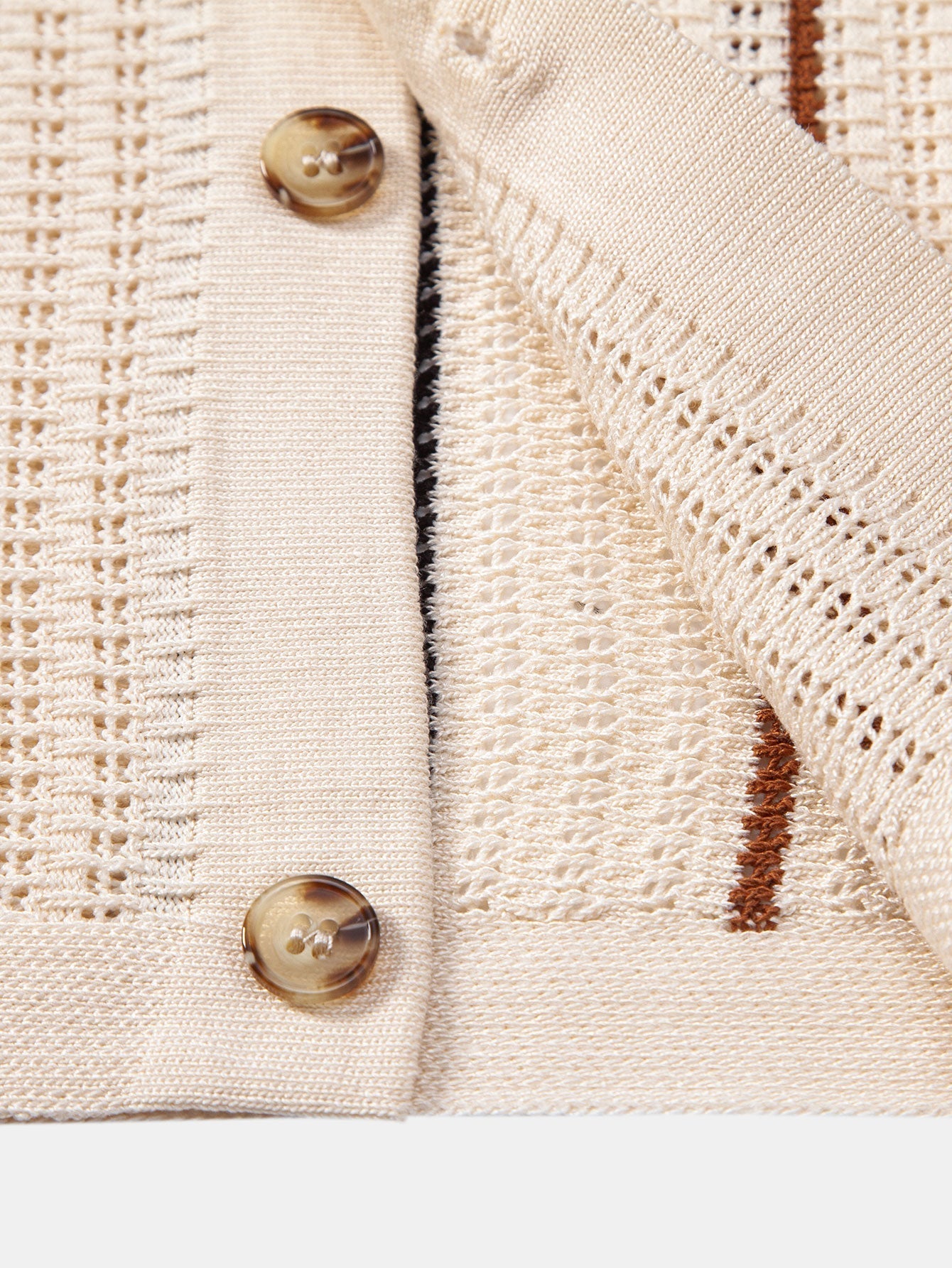 Striped Crochet Shirt with Buttons & Straight Leg Linen Trousers - Montaracrest