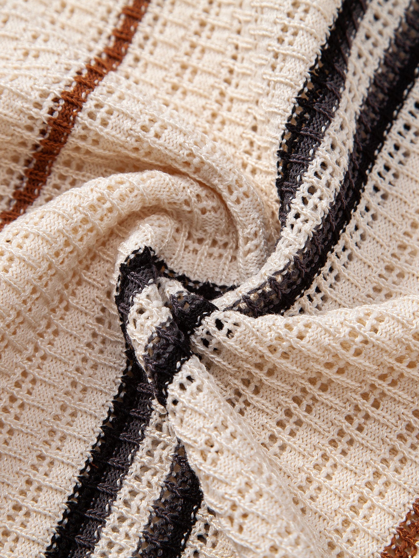 Striped Crochet Shirt with Buttons & Straight Leg Linen Trousers - Montaracrest