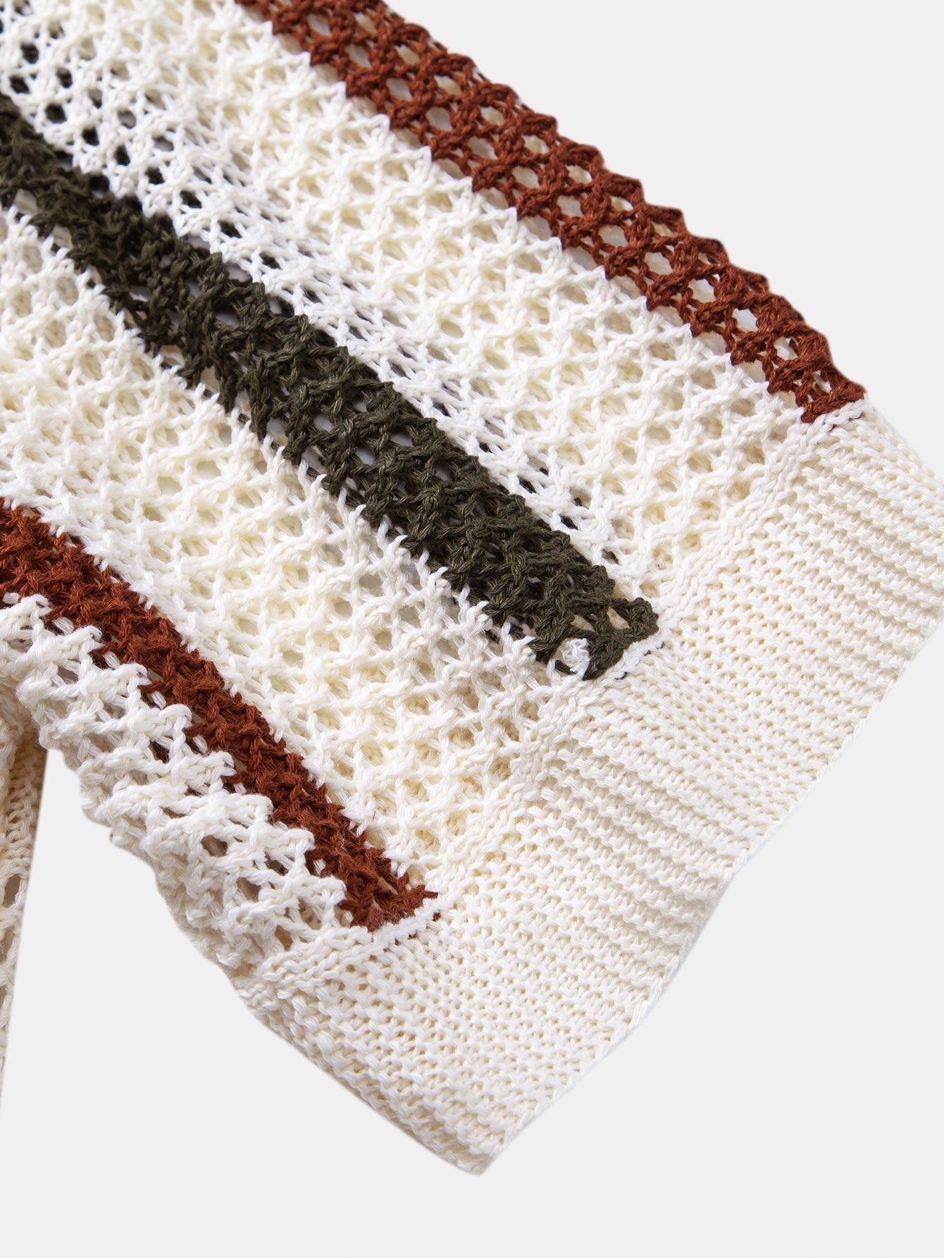 Crochet Polo Shirt & Straight-Leg Linen Trousers