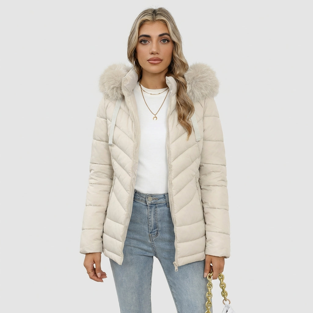 Ruby | Faux-Fur Hooded Quilted Puffer Jacket