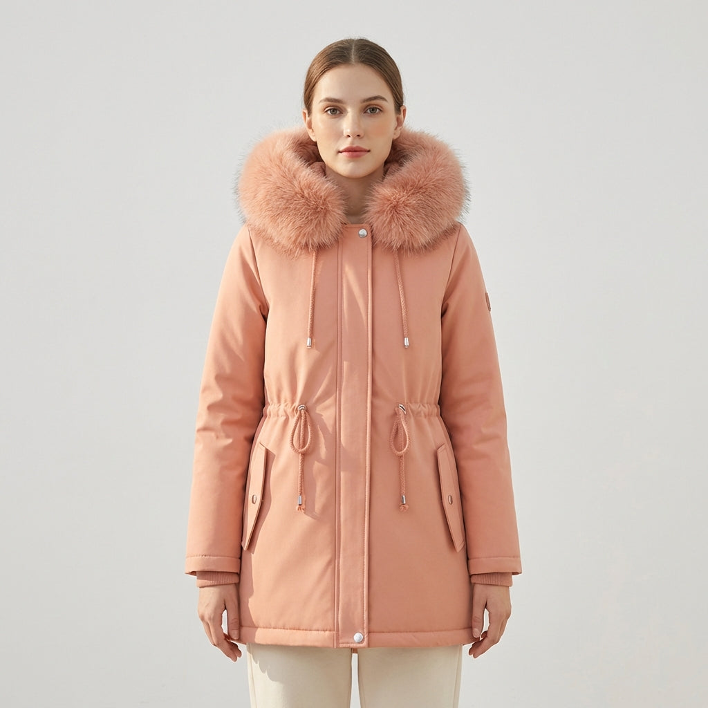 Daisy | Faux-Fur Lined Hooded Drawstring Parka Coat