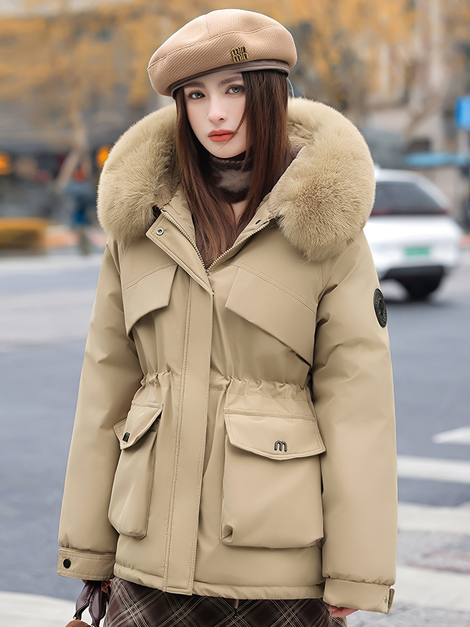 Chloe | Utility Faux-Fur Collar Parka Jacket