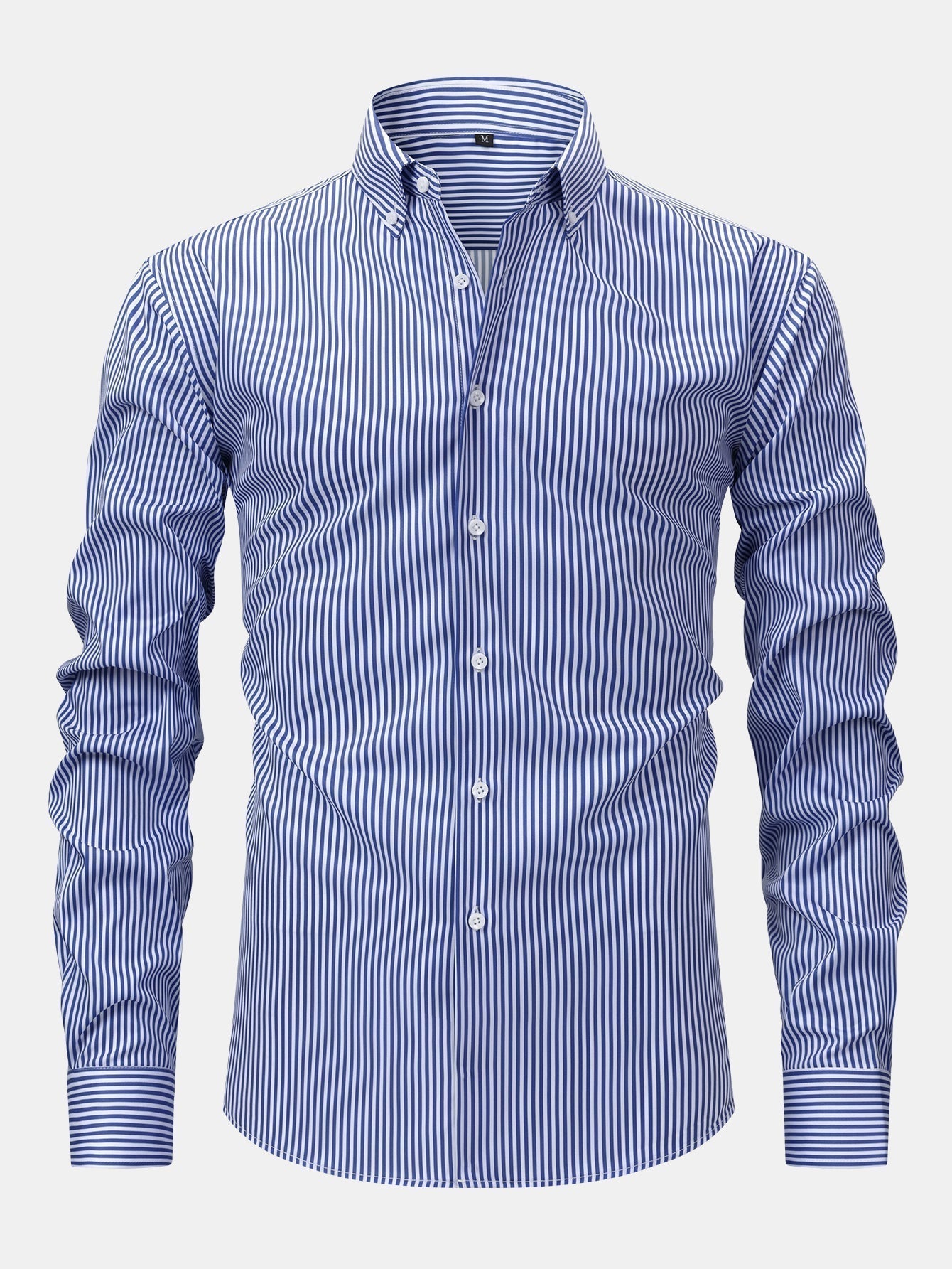 Striped Long Sleeve Shirt with Buttons & Slim Fit Tapered Pants - Montaracrest