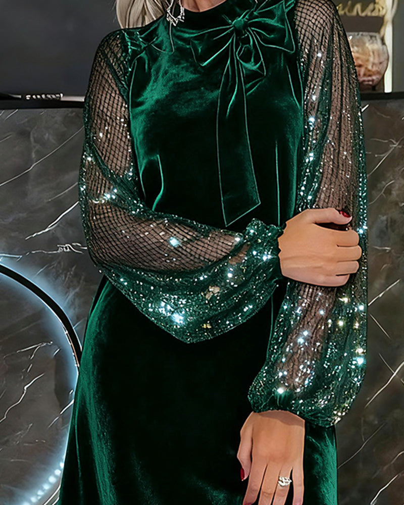 Elisavine™ | Elegant Lantern Sleeve Dress