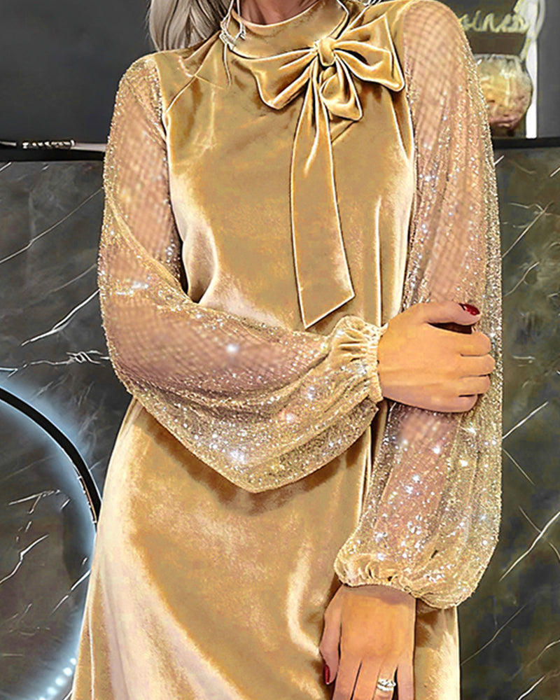 Elisavine™ | Elegant Lantern Sleeve Dress