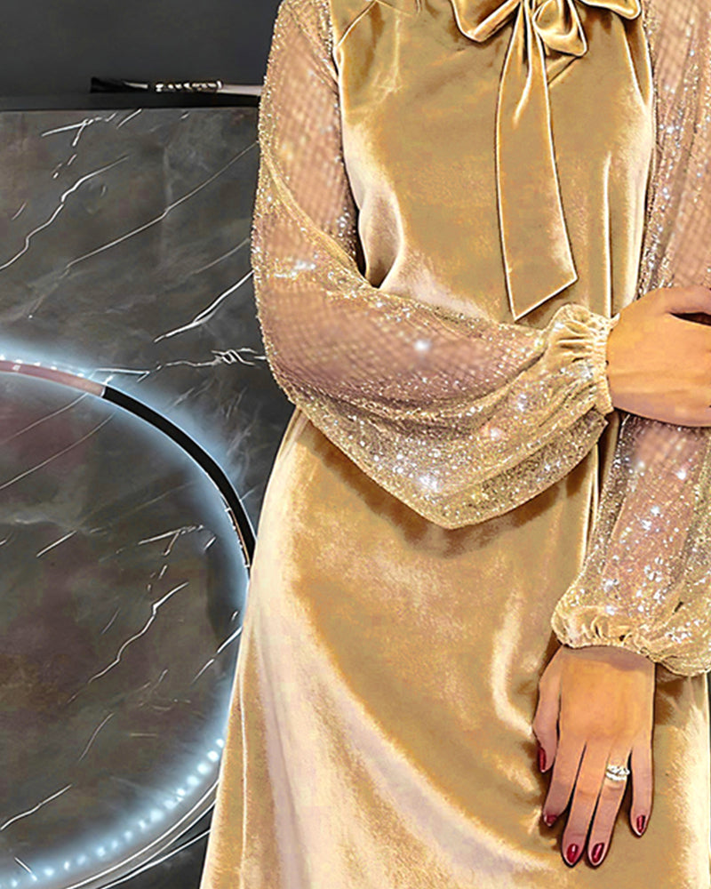 Elisavine™ | Elegant Lantern Sleeve Dress