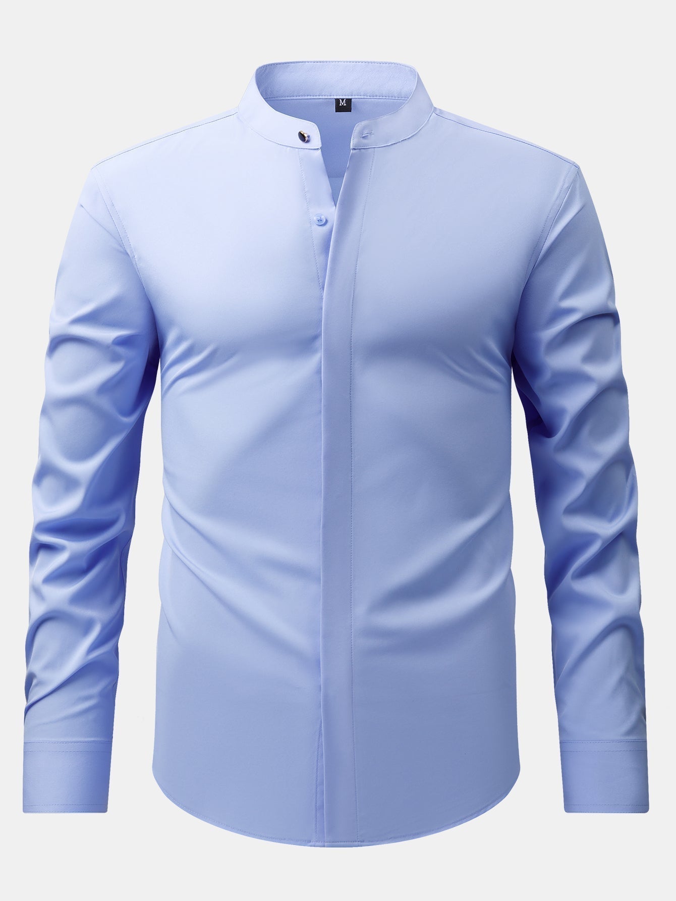 Chic High Collar Shirt with Flared Leg Slim Fit Trousers - Montaracrest