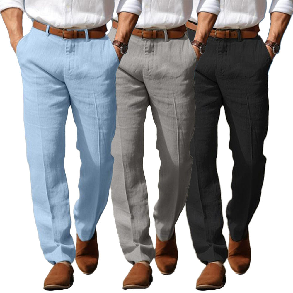 Premium Luxury Men's Linen Pants with Belt Loops