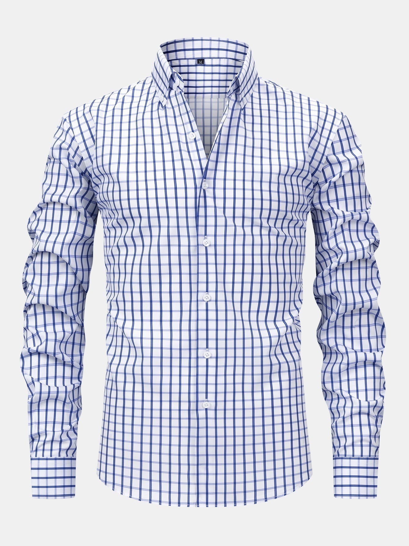 Button-Up Long Sleeve Checked Shirt