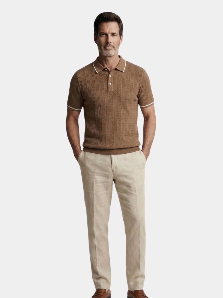 Montaracrest Café Milano Polo shirt in classic polo style, featuring a collar and short sleeves, displayed on a plain background.