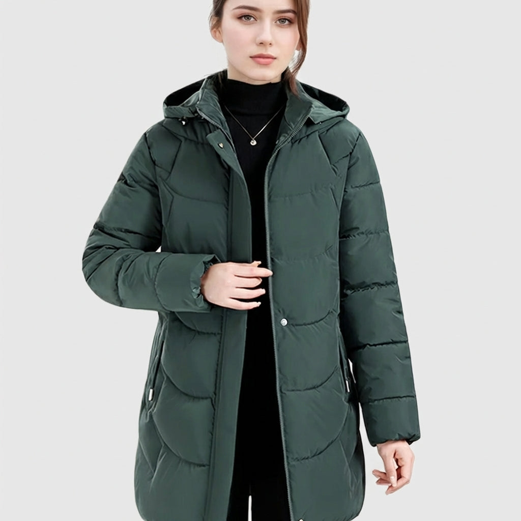 Olivia | Longline Hooded Puffer Coat