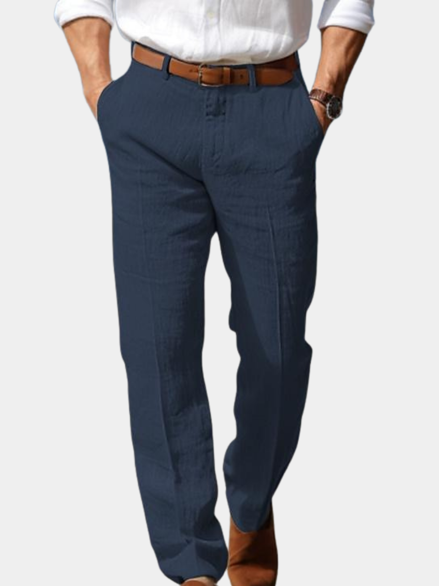 Premium Luxury Men's Linen Pants with Belt Loops