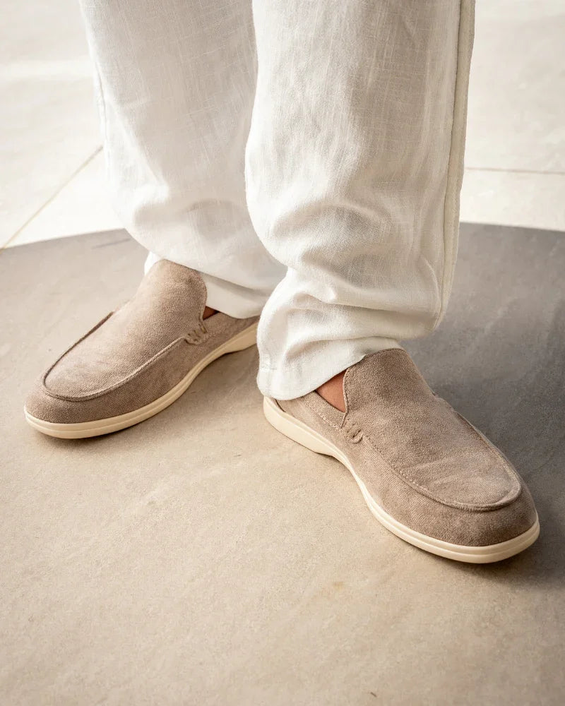 Suede Leather Slip-On Loafers - Montaracrest
