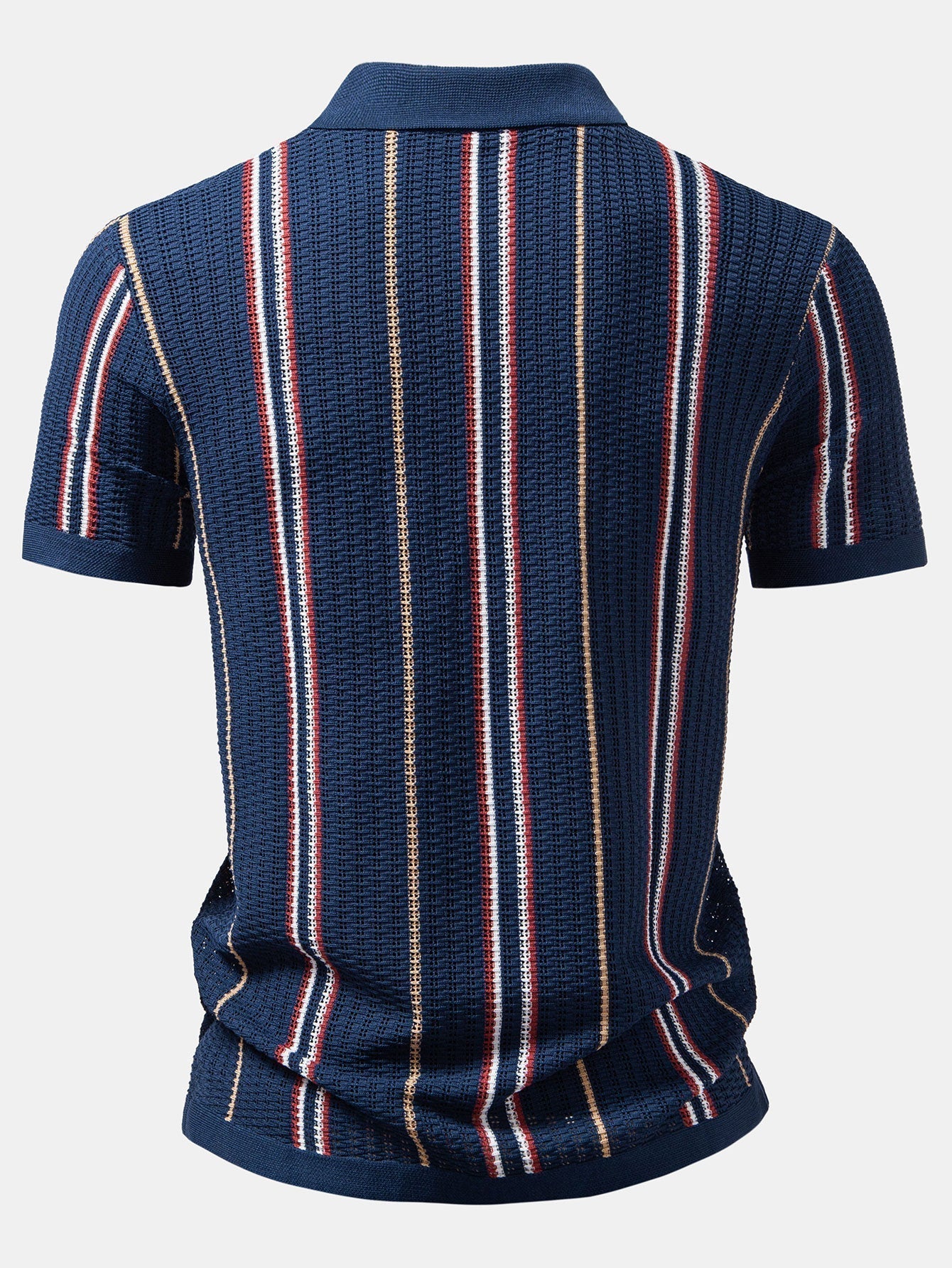 Striped Crochet Shirt with Buttons & Straight Leg Linen Trousers - Montaracrest