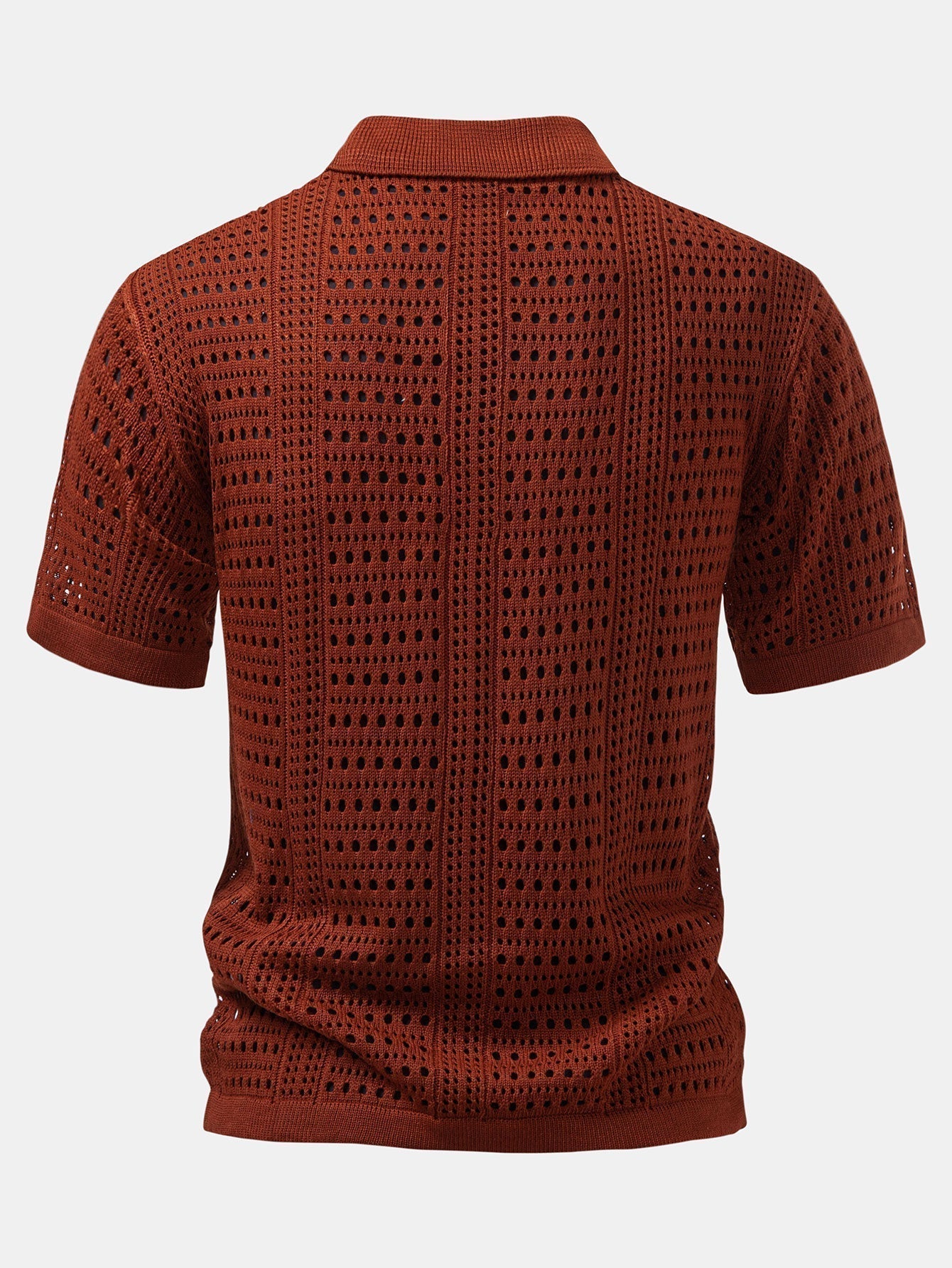V-Neck Knit Polo Shirt
