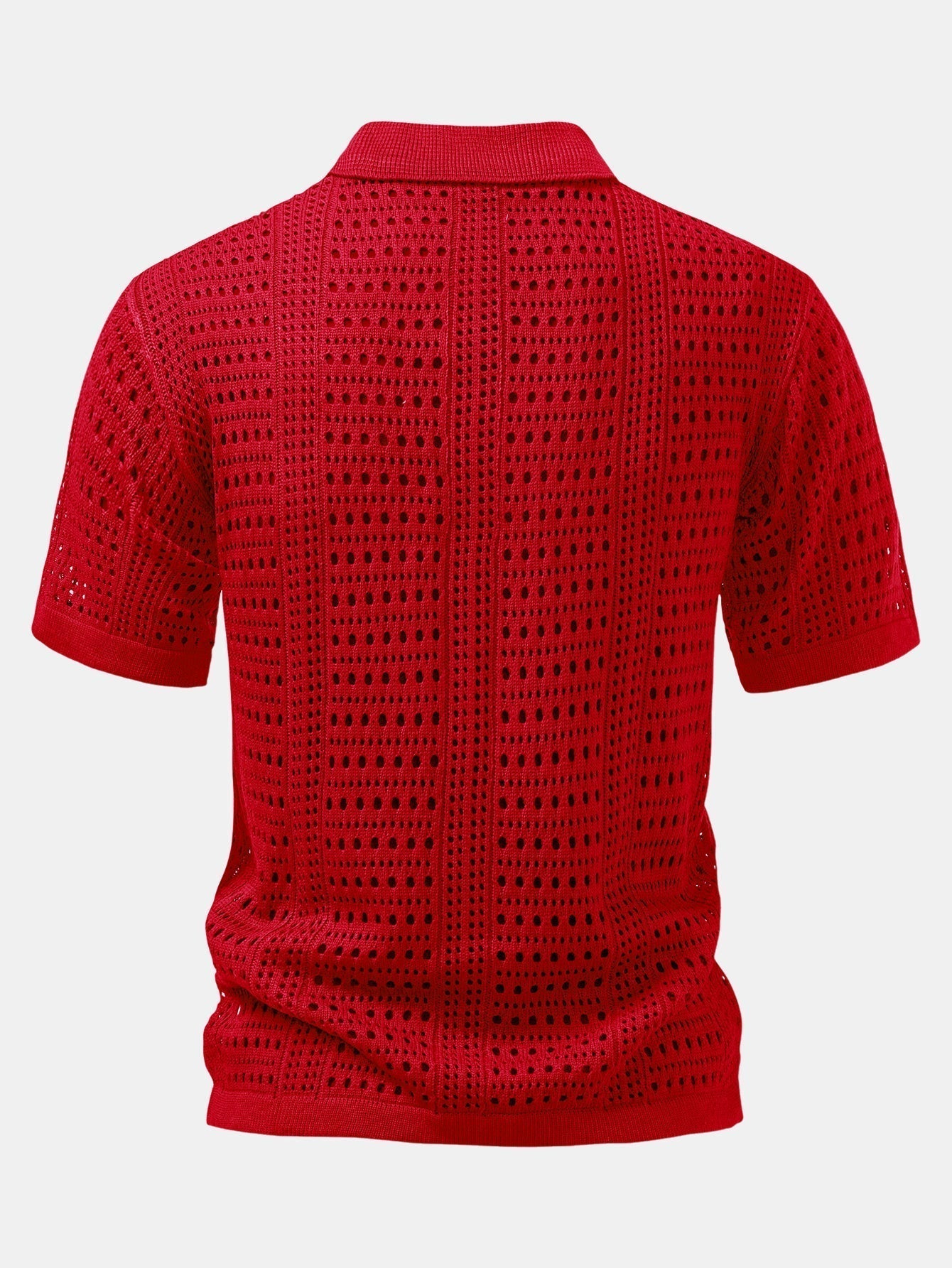 V-Neck Knit Polo Shirt