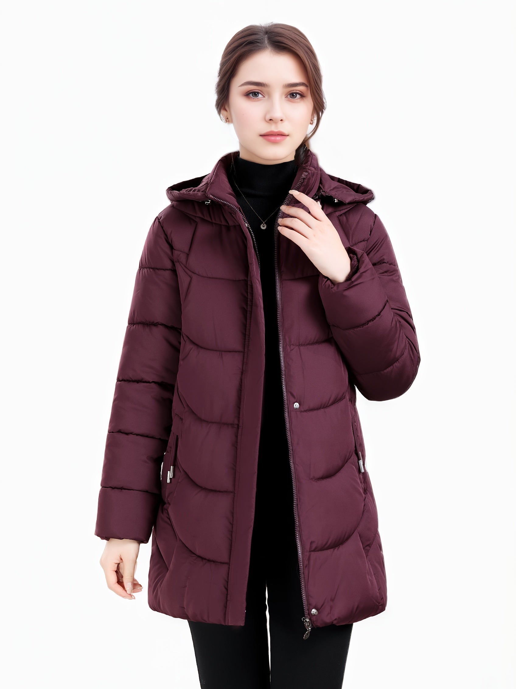 Olivia | Longline Hooded Puffer Coat