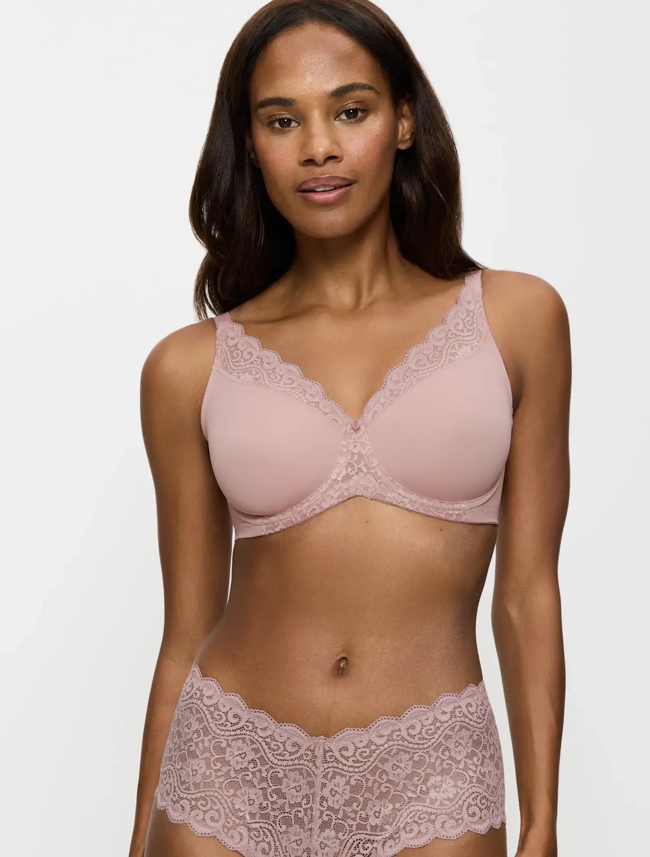 Underwired seamless minimiser bra - Amourette W01 R - 1347 Mauve rose