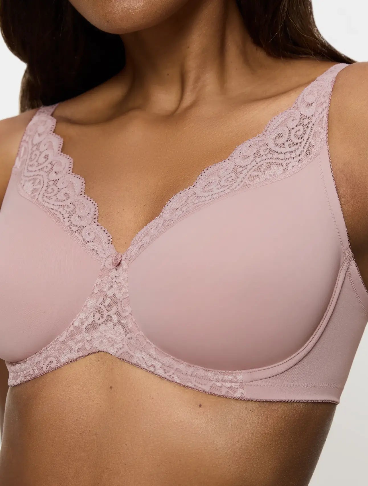 Underwired seamless minimiser bra - Amourette W01 R - 1347 Mauve rose
