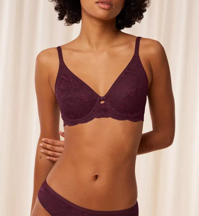 Underwired bra - Amourette Charm T W02 - Burgundy (00EG)