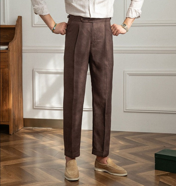 St. Barts | Pleated Linen Trousers