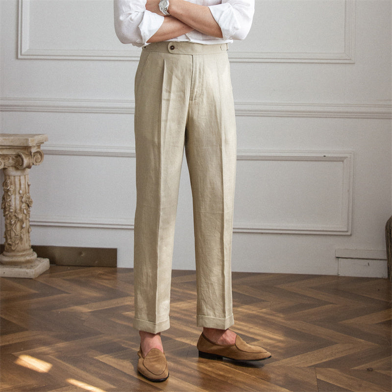 St. Barts | Pleated Linen Trousers
