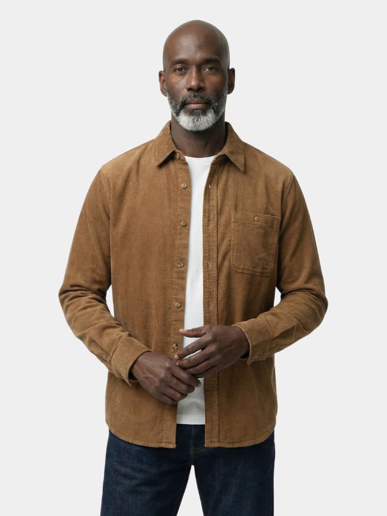 Montaracrest casual velvet shirt, long-sleeve design with button front, in rich velvet fabric, displayed on a hanger.