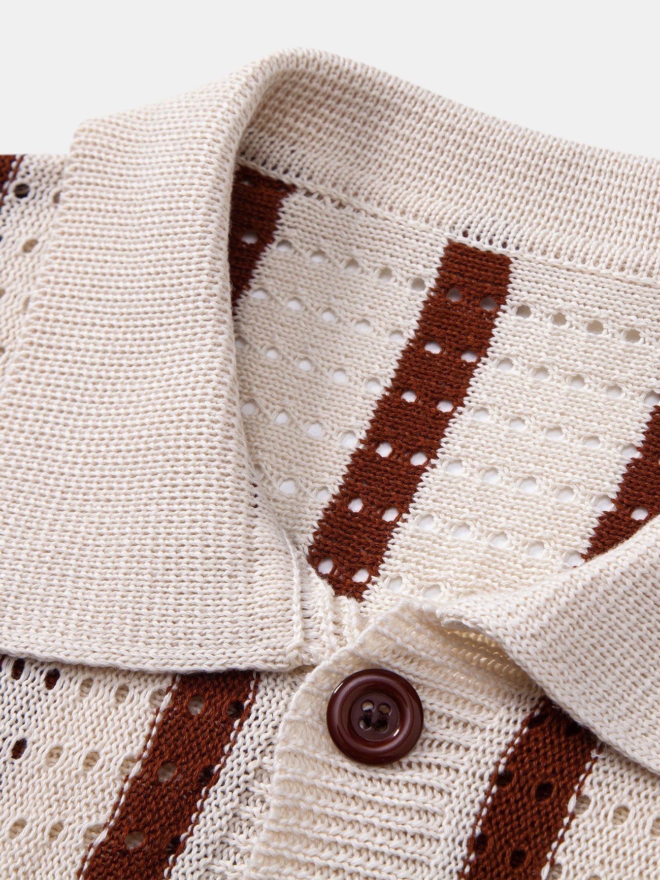 Striped Shirt Featuring Mesh Eyelet Details