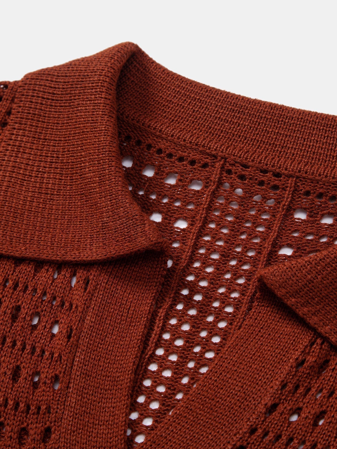 V-Neck Knit Polo Shirt