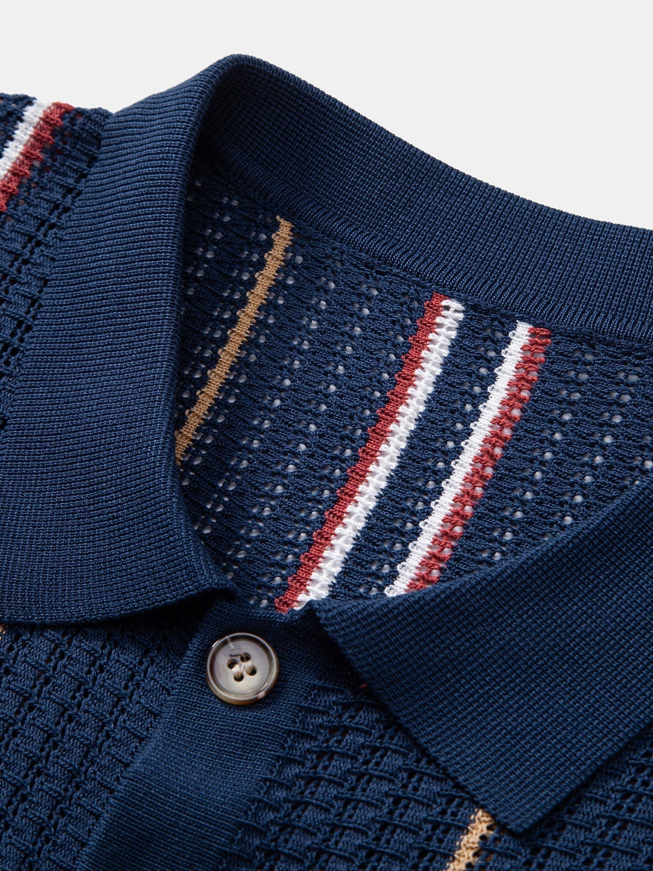 Striped Crochet Shirt with Buttons & Straight Leg Linen Trousers - Montaracrest