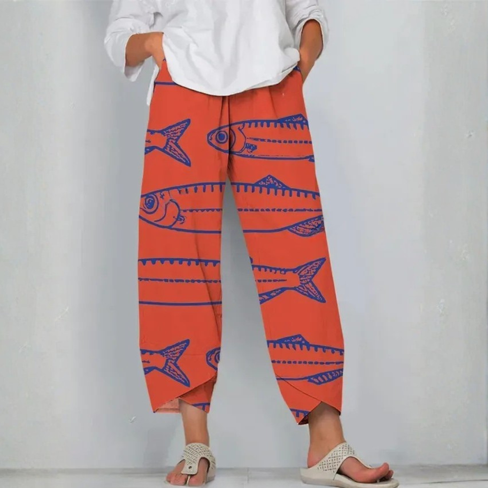 Calinda | Easy Plaid Trousers