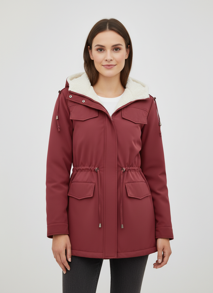 Maisie | Sherpa-Lined Drawstring Parka Jacket