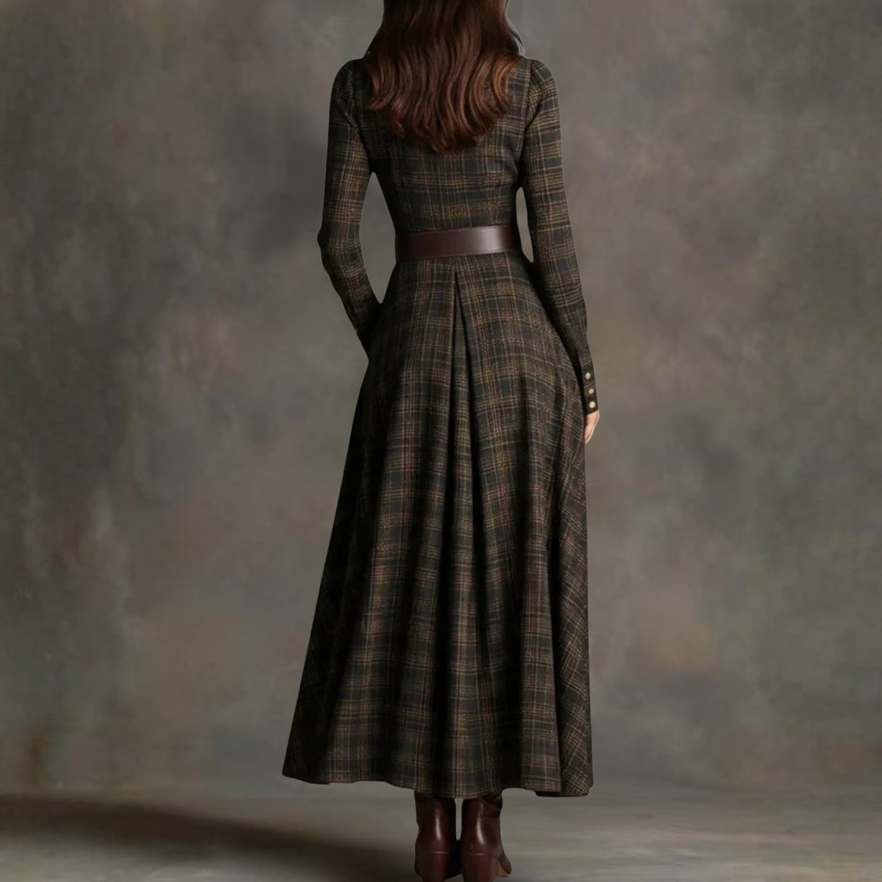 Sara™ | Belted Timeless Winter Maxi Dress