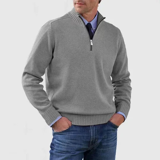 Elegant Men's Half-Zip Sweater