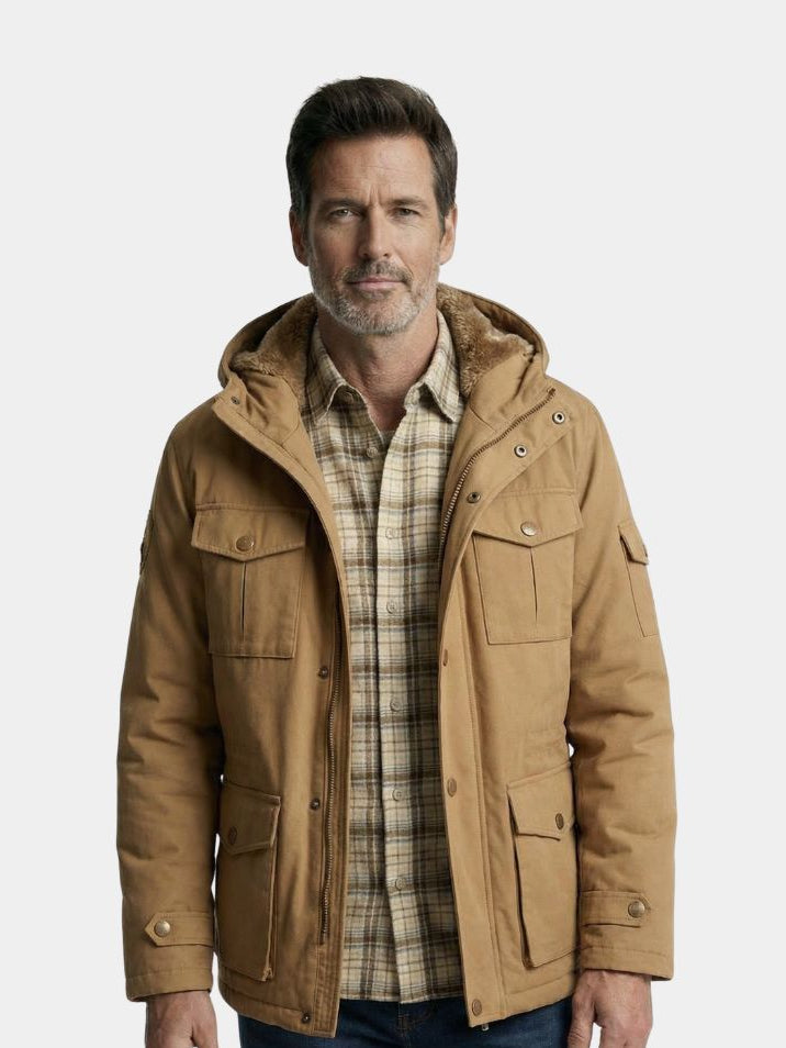 Montaracrest fleece bomber jacket with hood, casual jas featuring a cozy fleece fabric and stylish design.