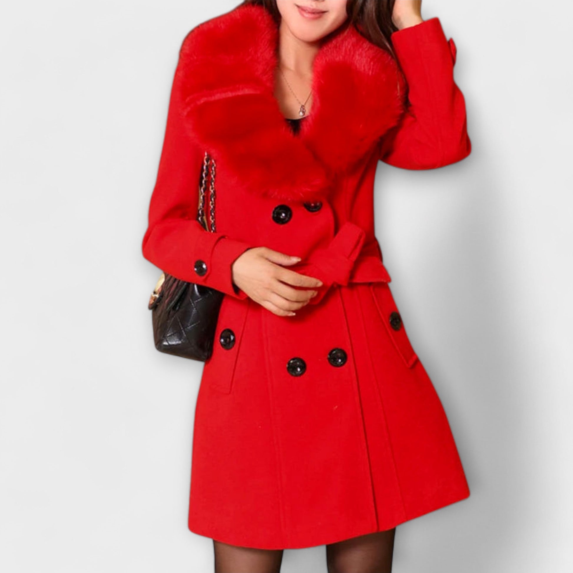 Warm Montaracrest Cappotto caldo in cozy, insulated fabric, featuring a stylish winter coat design with a hood.