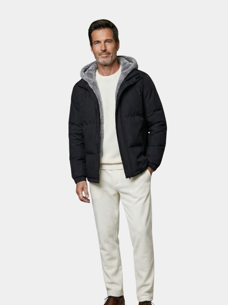 Montaracrest Giacca Puffer Summit jas, insulated winter jacket with quilted design and high collar, black color, front zipper closure