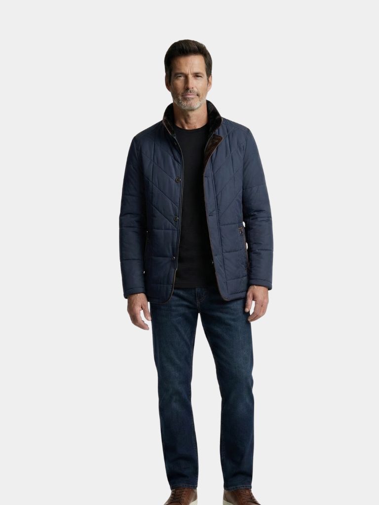 Montaracrest insulated winter jacket, a warm, padded winter coat with a hood and zipper closure, suitable for cold weather.