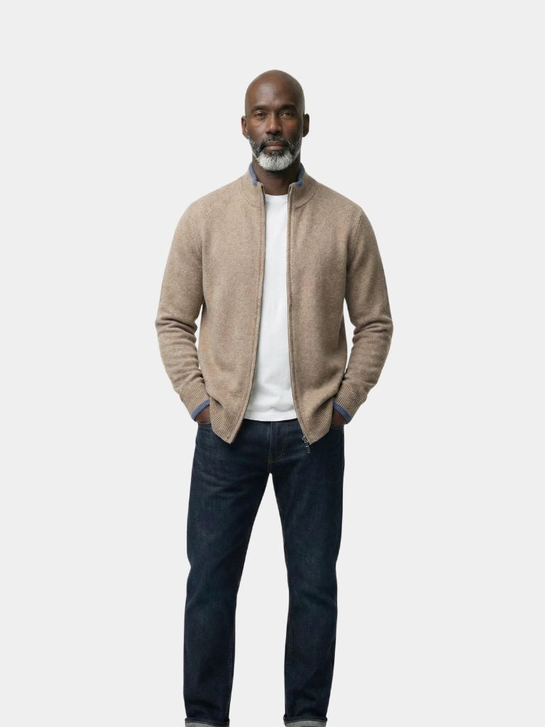 Montaracrest London Fog cashmere jacket, stylish brown blazer with tailored fit and classic lapel, featuring smooth fabric and sleek design.