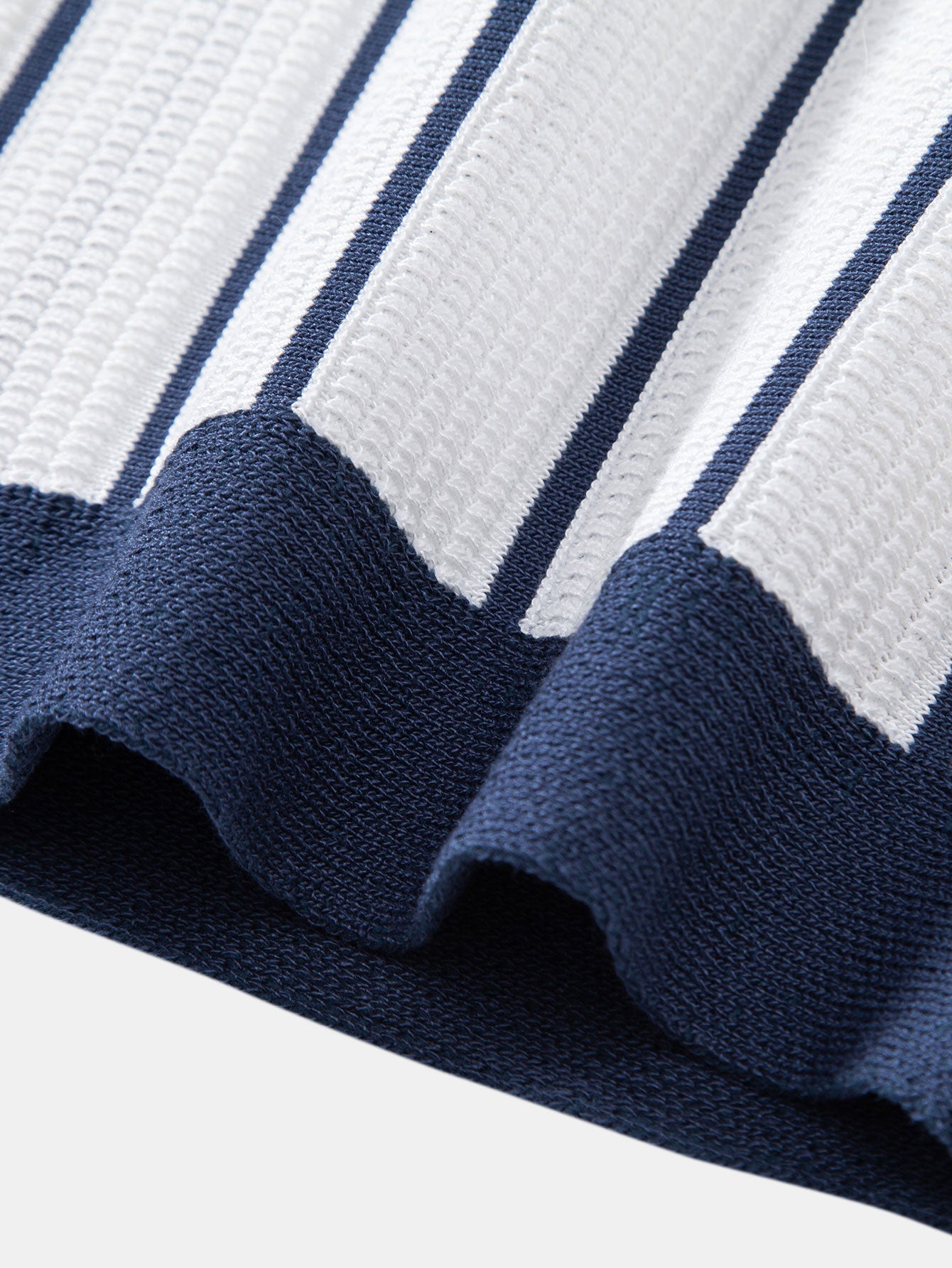 Button-Up Striped Knit Shirt